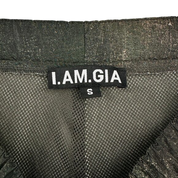 I AM GIA Ishta Green Camouflage Camo Relaxed Fit Wide Leg Parachute Pants sz S - Picture 9 of 12